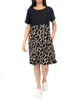 Spliced Giraffe Print Dress2166204_20548215_3721155