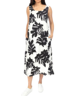 Mono Palm Print Dress